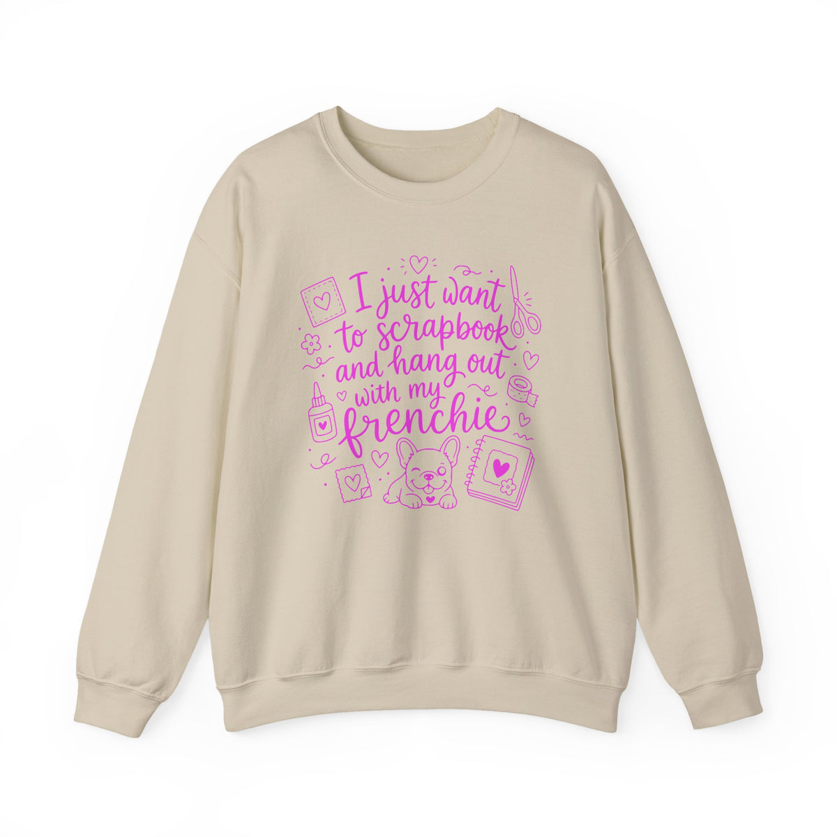 Sand Gildan 18000 sweatshirt with My Therapist Fired Me design printed on the front.