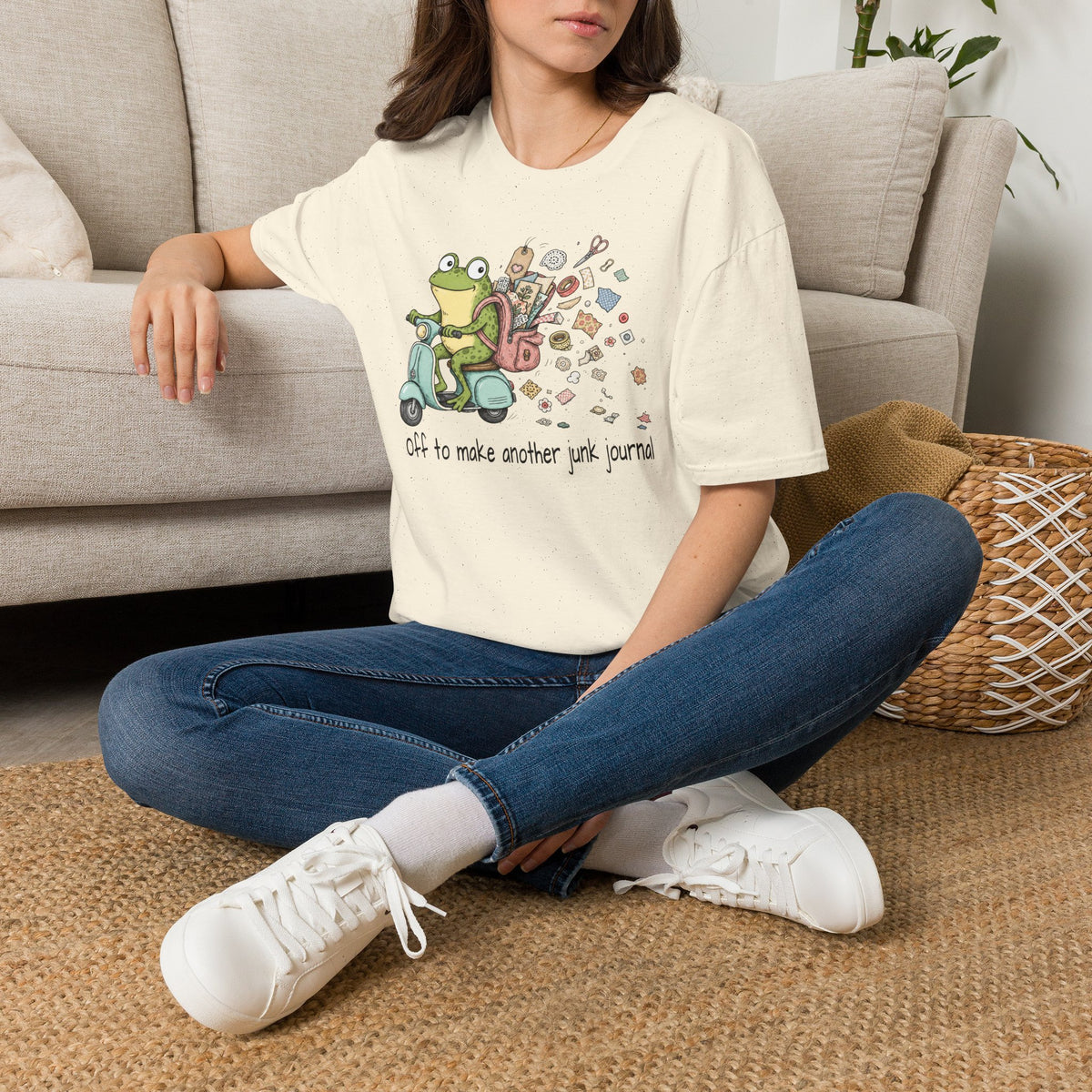 Lifestyle mockup of the My Therapist Fired Me Gildan 64000 T-shirt.