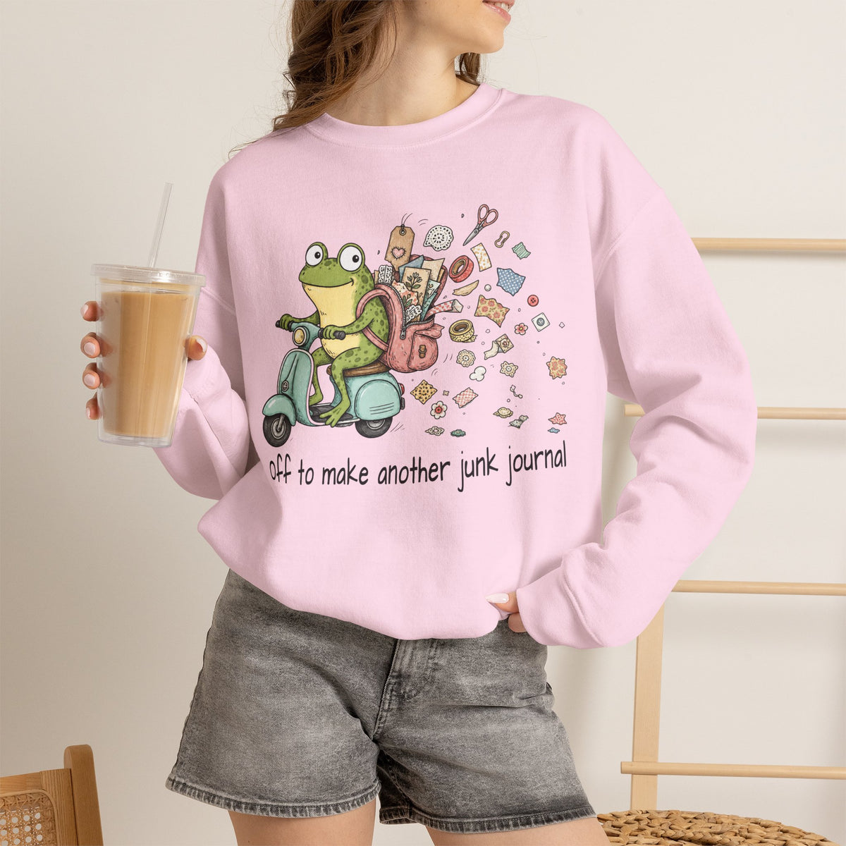 Lifestyle mockup of the My Therapist Fired Me Gildan 18000 sweatshirt.