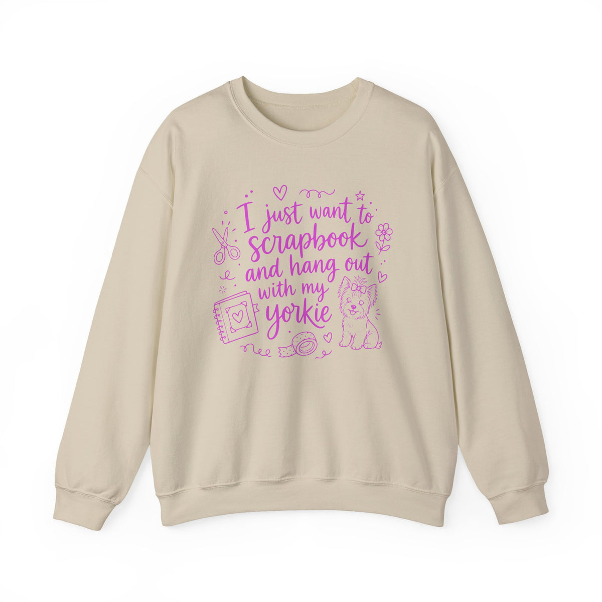 Sand Gildan 18000 sweatshirt with My Therapist Fired Me design printed on the front.