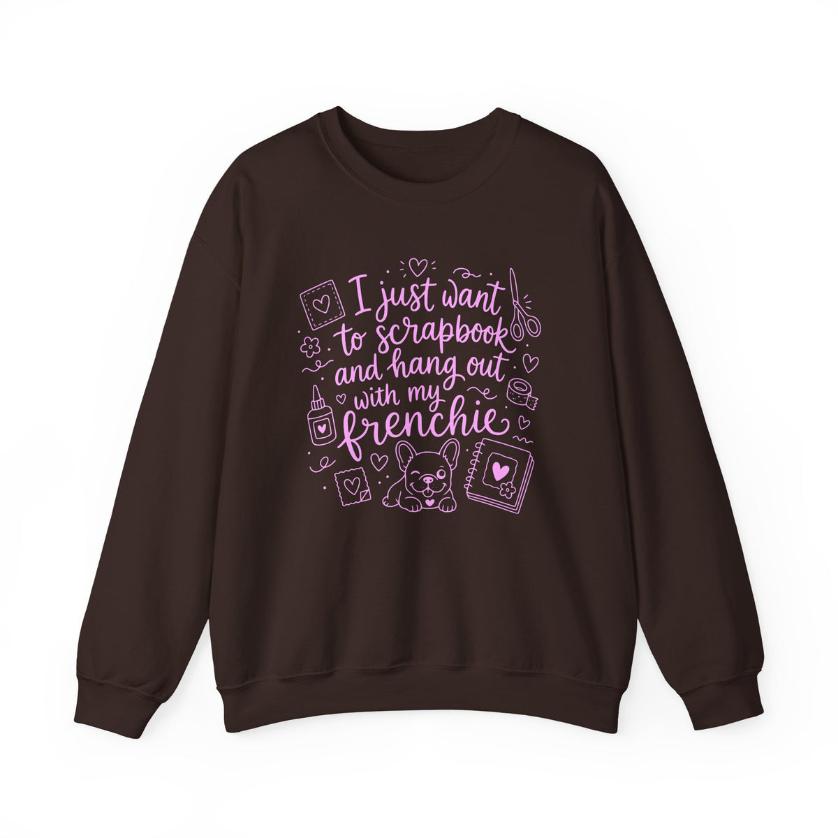 Dark Chocolate Gildan 18000 sweatshirt with My Therapist Fired Me design printed on the front.