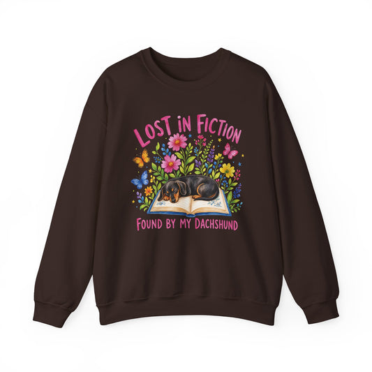 Dark Chocolate Gildan 18000 unisex crewneck sweatshirt, front product mockup.