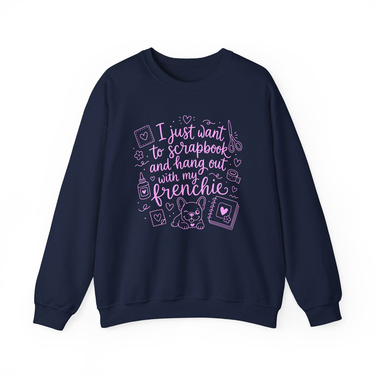 Navy Gildan 18000 sweatshirt with My Therapist Fired Me design printed on the front.