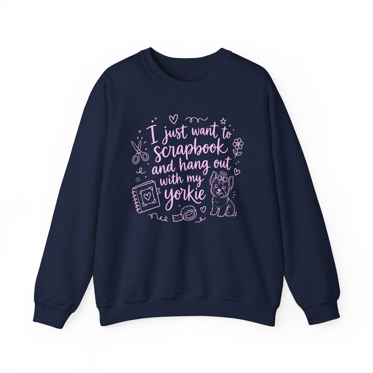 Navy Gildan 18000 sweatshirt with My Therapist Fired Me design printed on the front.