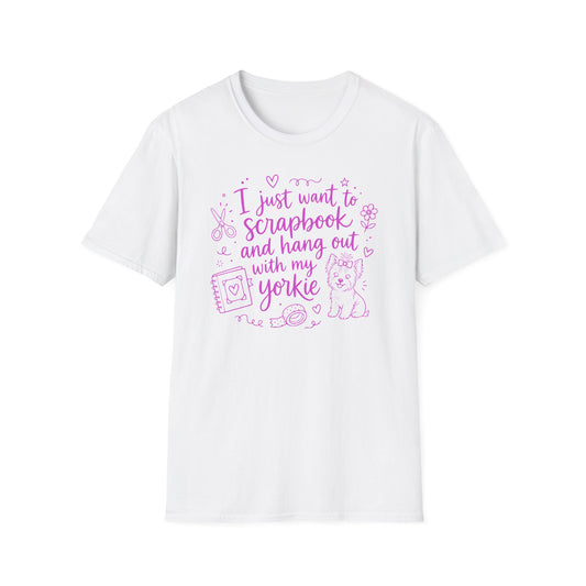 White Gildan 64000 T-shirt with My Therapist Fired Me design printed on the front.