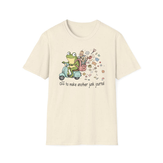Natural Gildan 64000 T-shirt with My Therapist Fired Me design printed on the front.