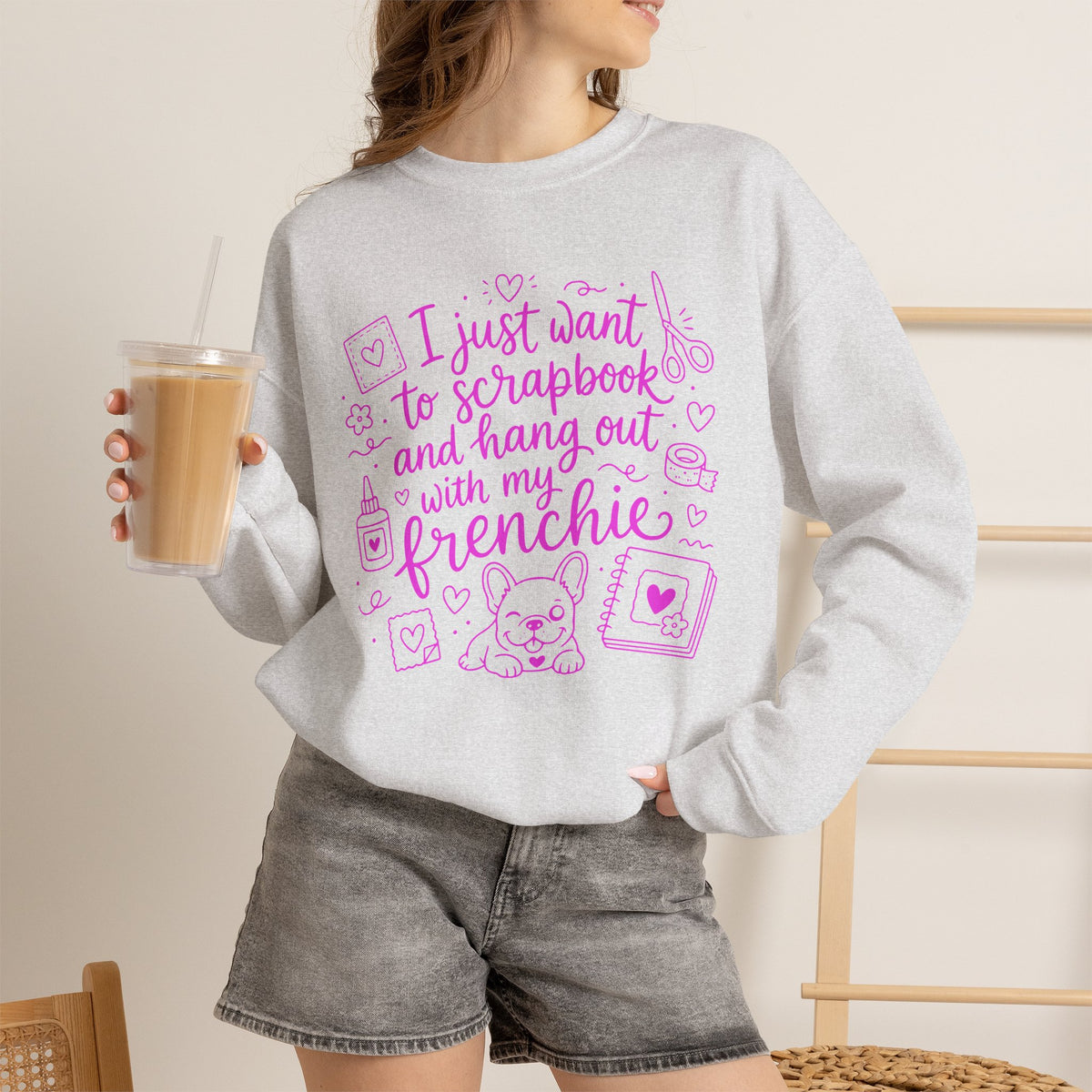 Lifestyle mockup of the My Therapist Fired Me Gildan 18000 sweatshirt.
