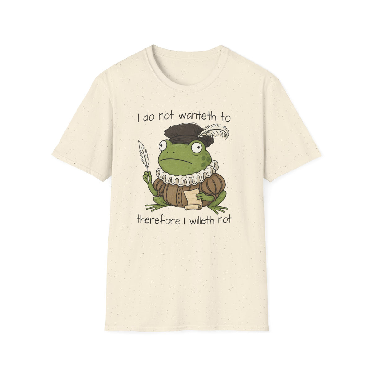 Natural Gildan 64000 T-shirt with My Therapist Fired Me design printed on the front.